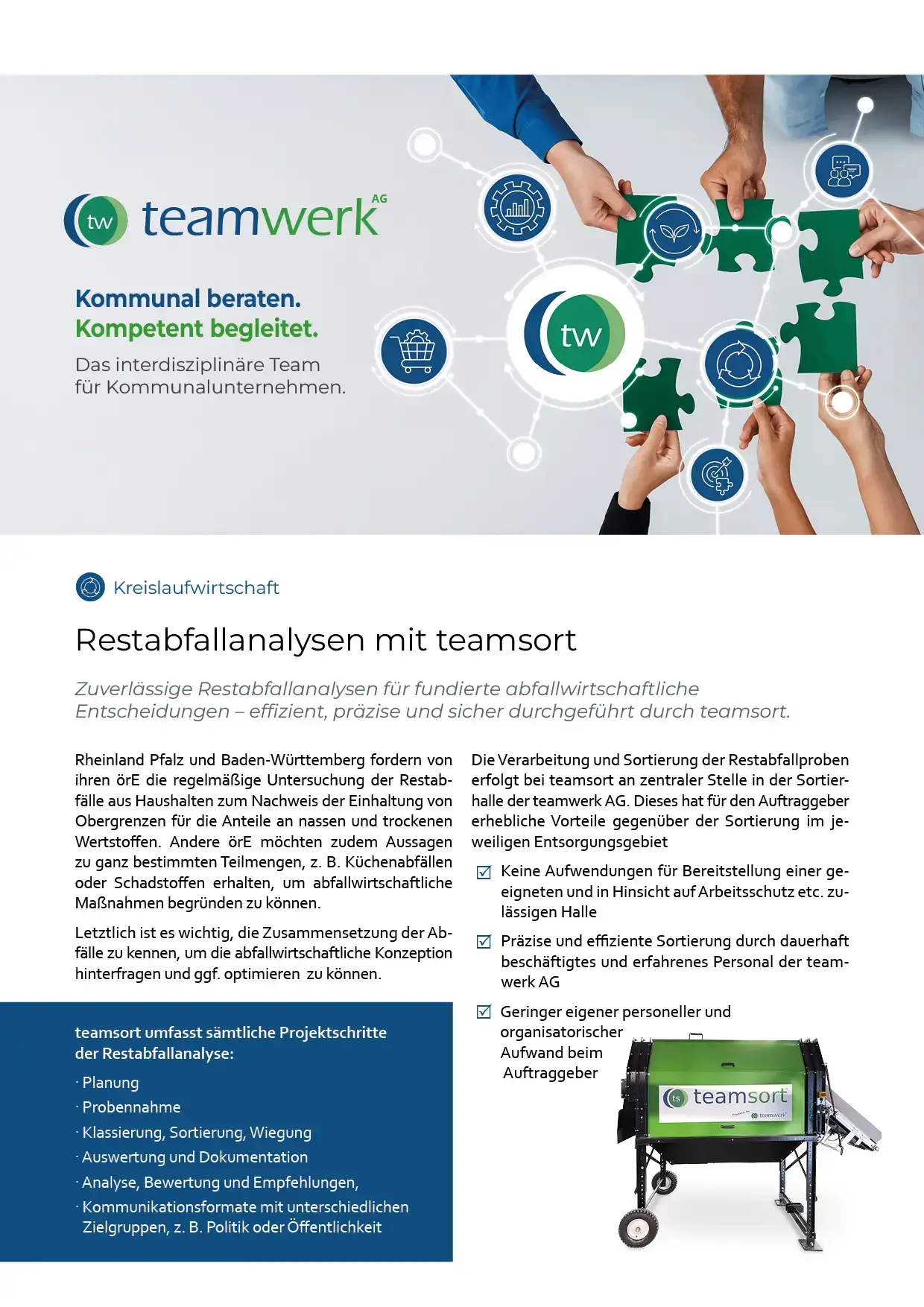 Produktblatt Restabfallanalysen mit teamsort